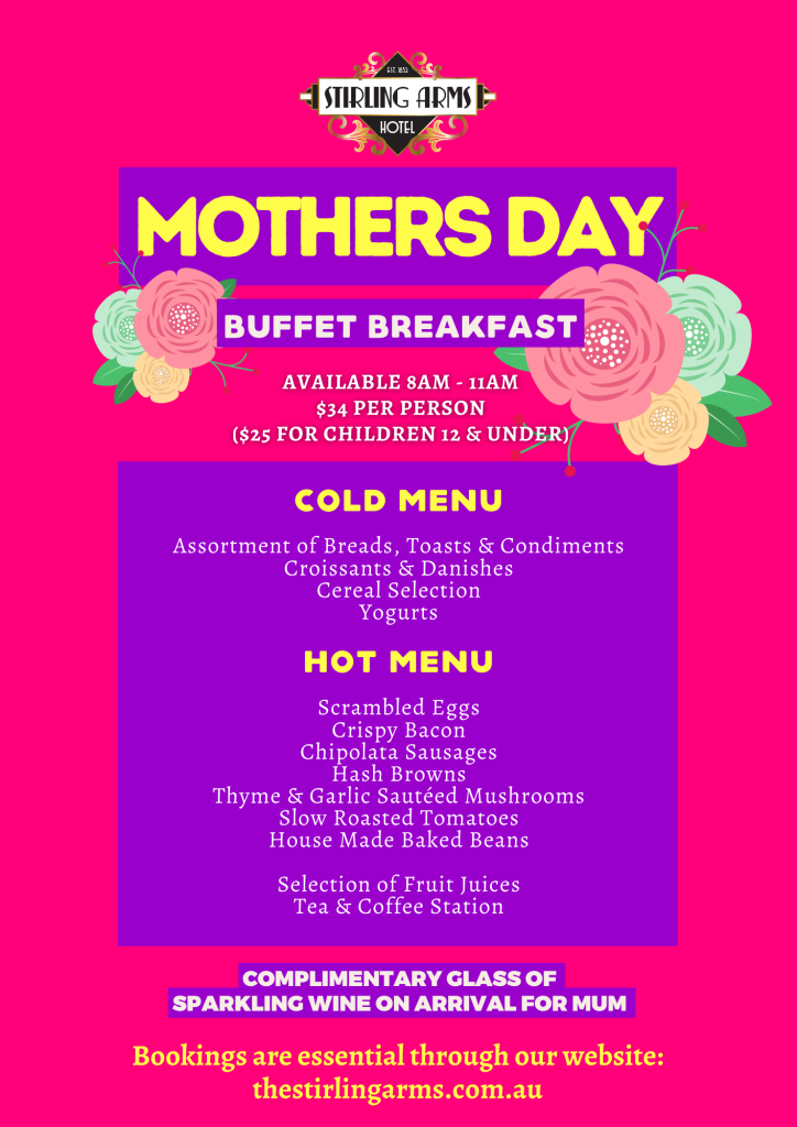 Mother’s Day buffet breakfast at The Stirling Arms Hotel.